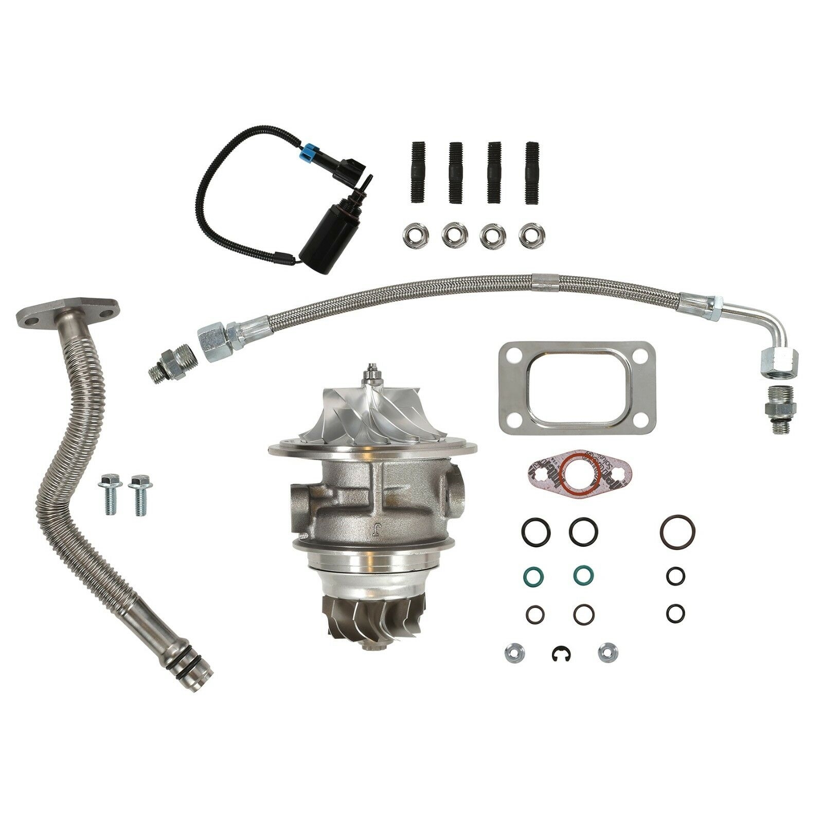 SPOOLOGIC Turbo Rebuild Kit Billet CHRA Oil Lines Wastegate Solenoid